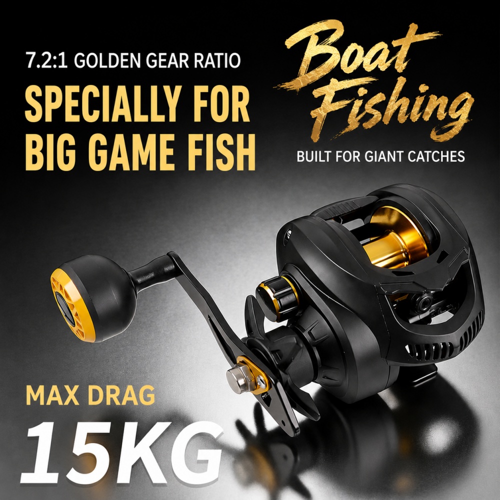 Fishing Boat Steering Wheel - 7.2:1 헤비듀티 베이트캐스팅 릴 15kg 최대