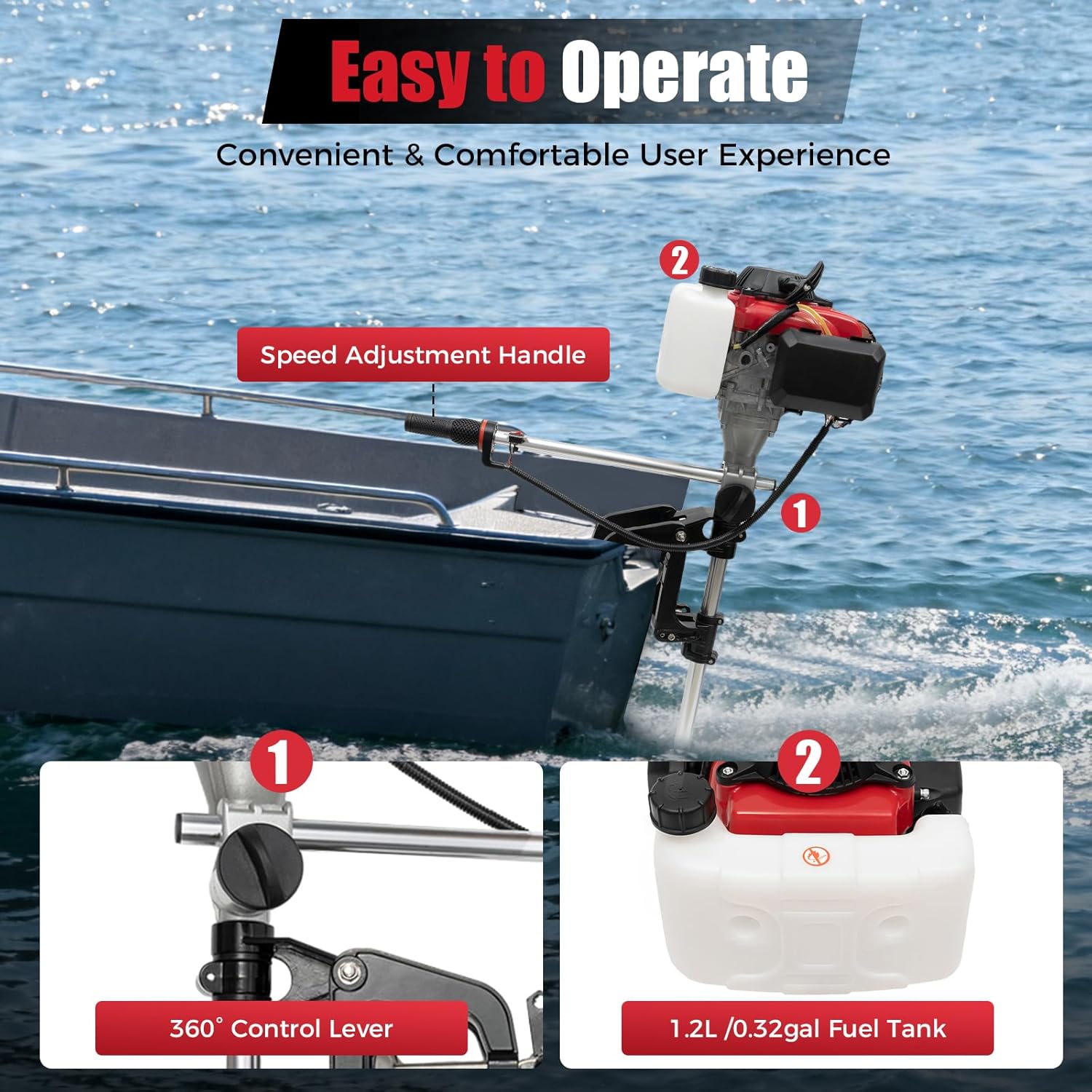 Fishing Boat Outboard Motor - 4HP 선외 모터, 4행정 53.2CC 해양