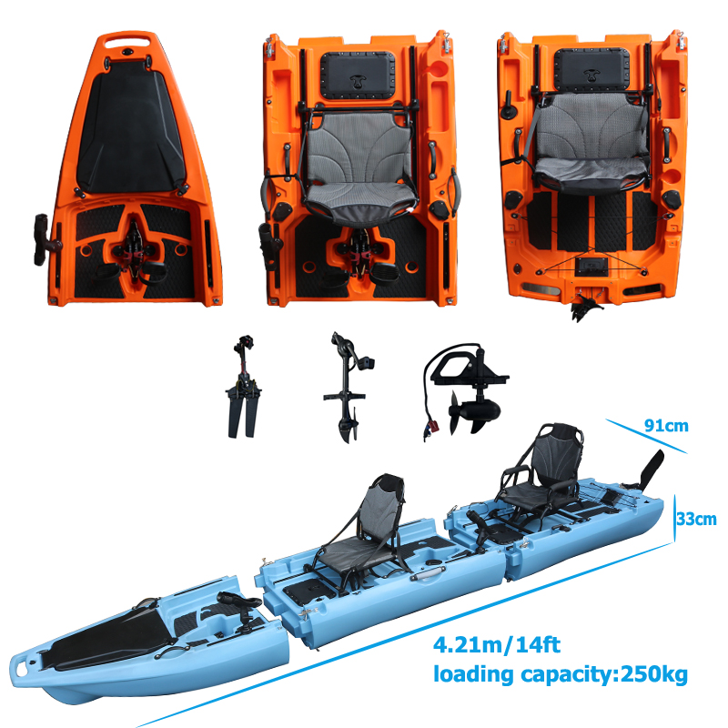 Fishing Boat Seat - 14피트 2인용 분리형 페달 카약 싯온탑