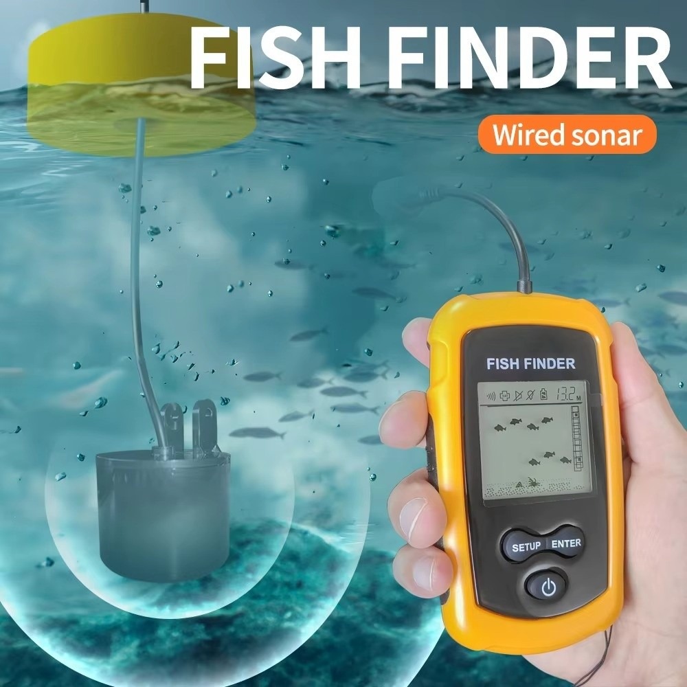 휴대용 어군탐지기 LCD 화면 100M 수심 측정 소나 - Fishing Boat Depth Finder 리뷰 및 가격