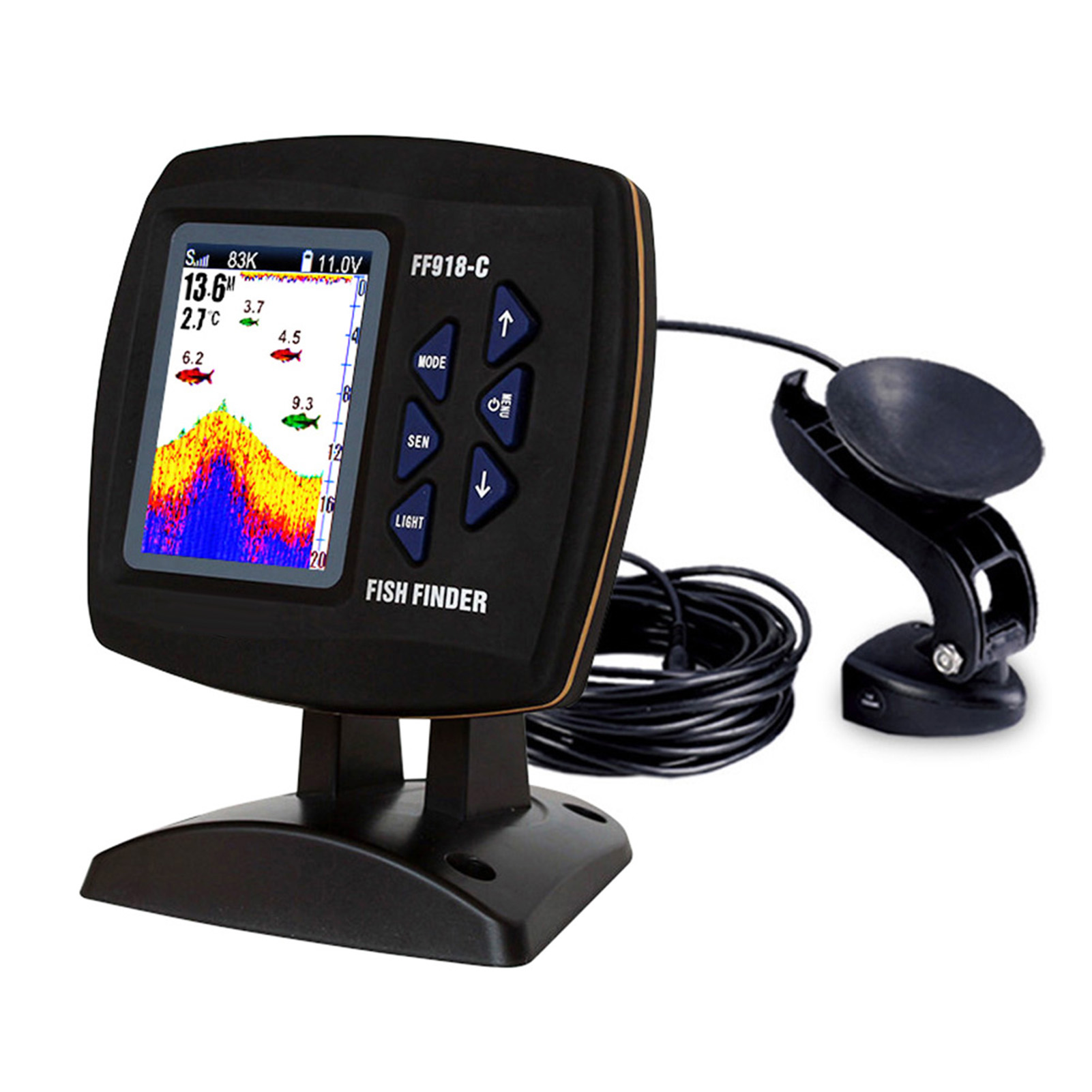 컬러 스크린 유선 어군 탐지기 듀얼 주파수 328ft/ - Fishing Boat Depth Finder 리뷰 및 가격