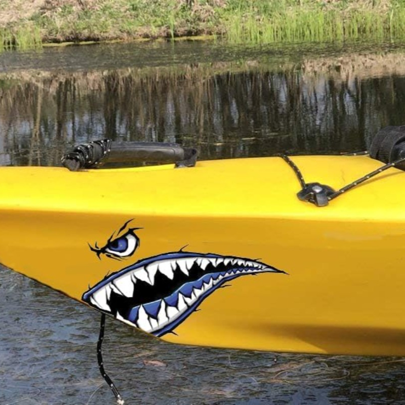 2PCS 상어 이빨 입 보트 스티커 DIY 카약 낚시  - Fishing Boat Trailer 리뷰 및 가격