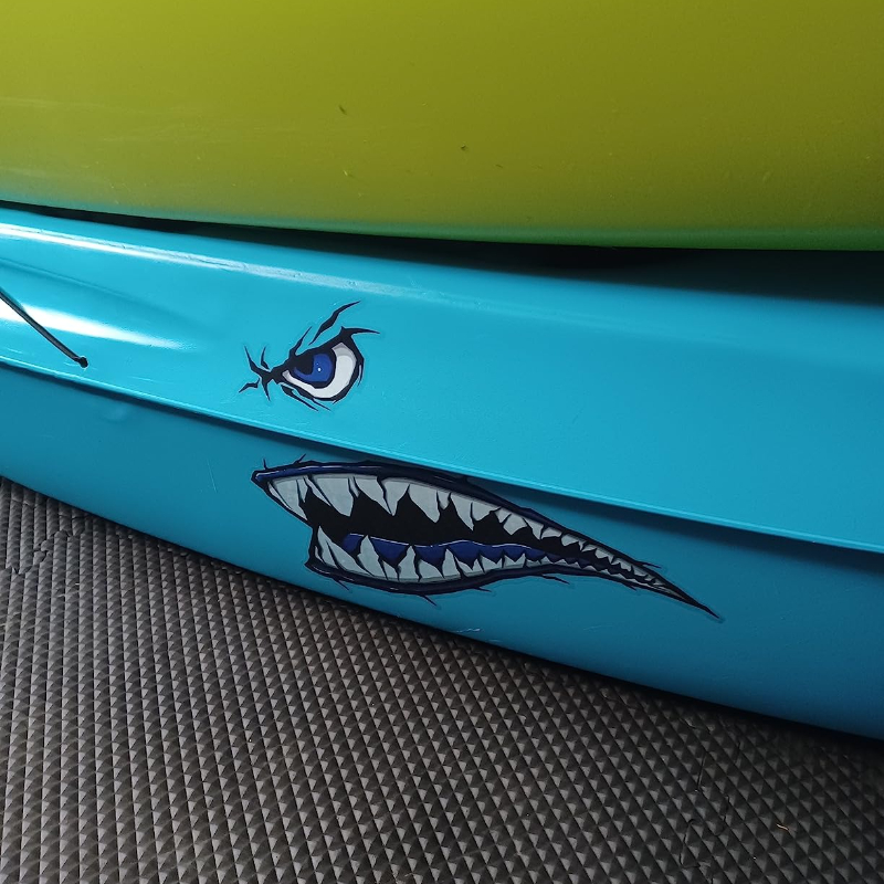 2PCS 상어 이빨 입 보트 스티커 DIY 카약 낚시  - Fishing Boat Trailer 리뷰 및 가격